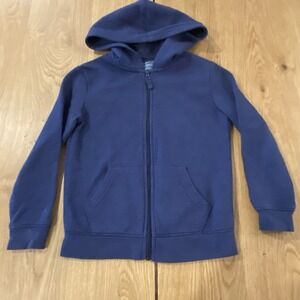 Cat & Jack Blue Full Zip Hoodie Unisex Kids Size XS 4/6 Navy Long Sleeve School